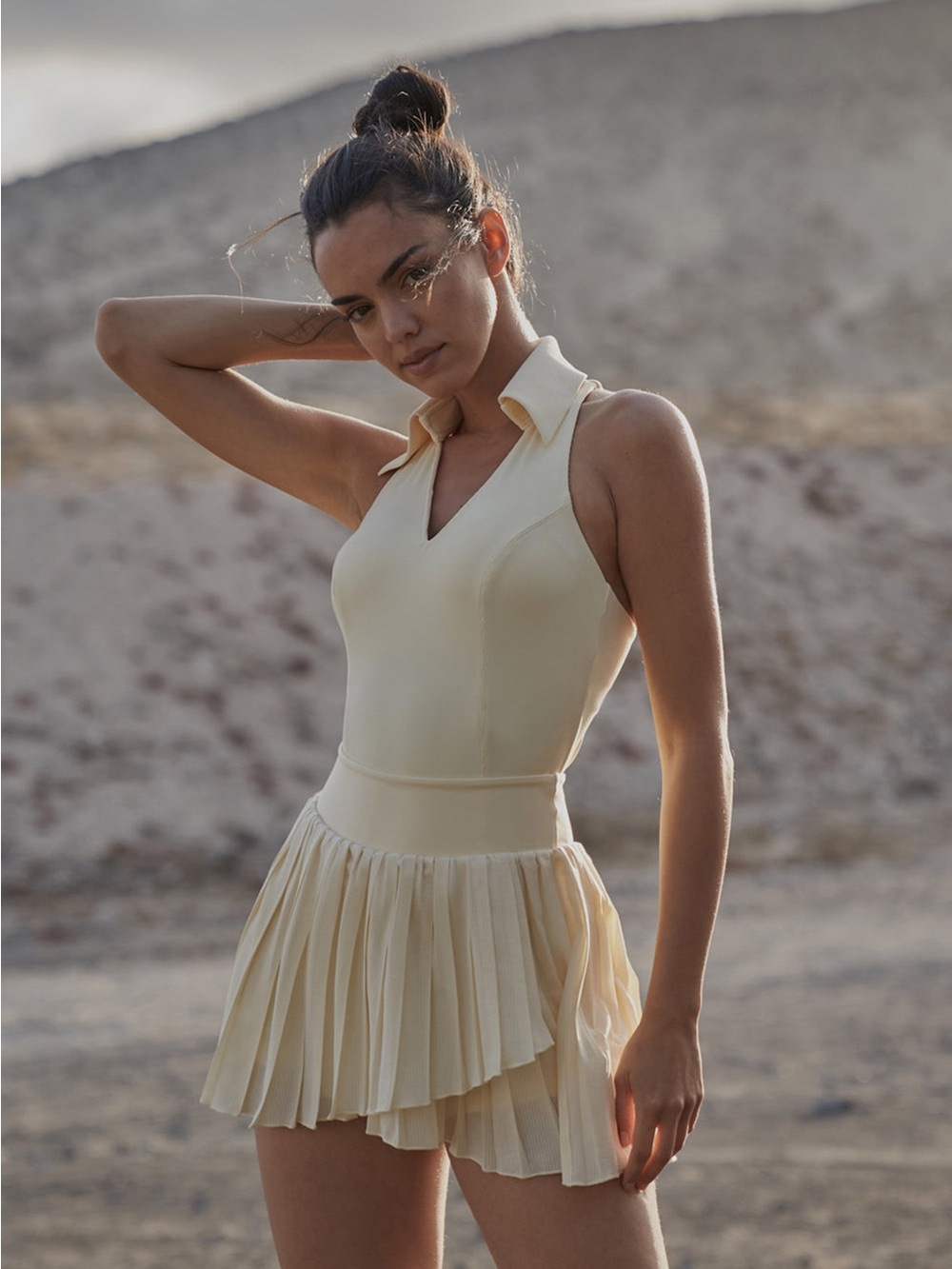 WISKII Pleated Skirt in Pure Vanilla